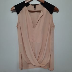 BCBGMaxazria Pink Creamish and Black Blouse